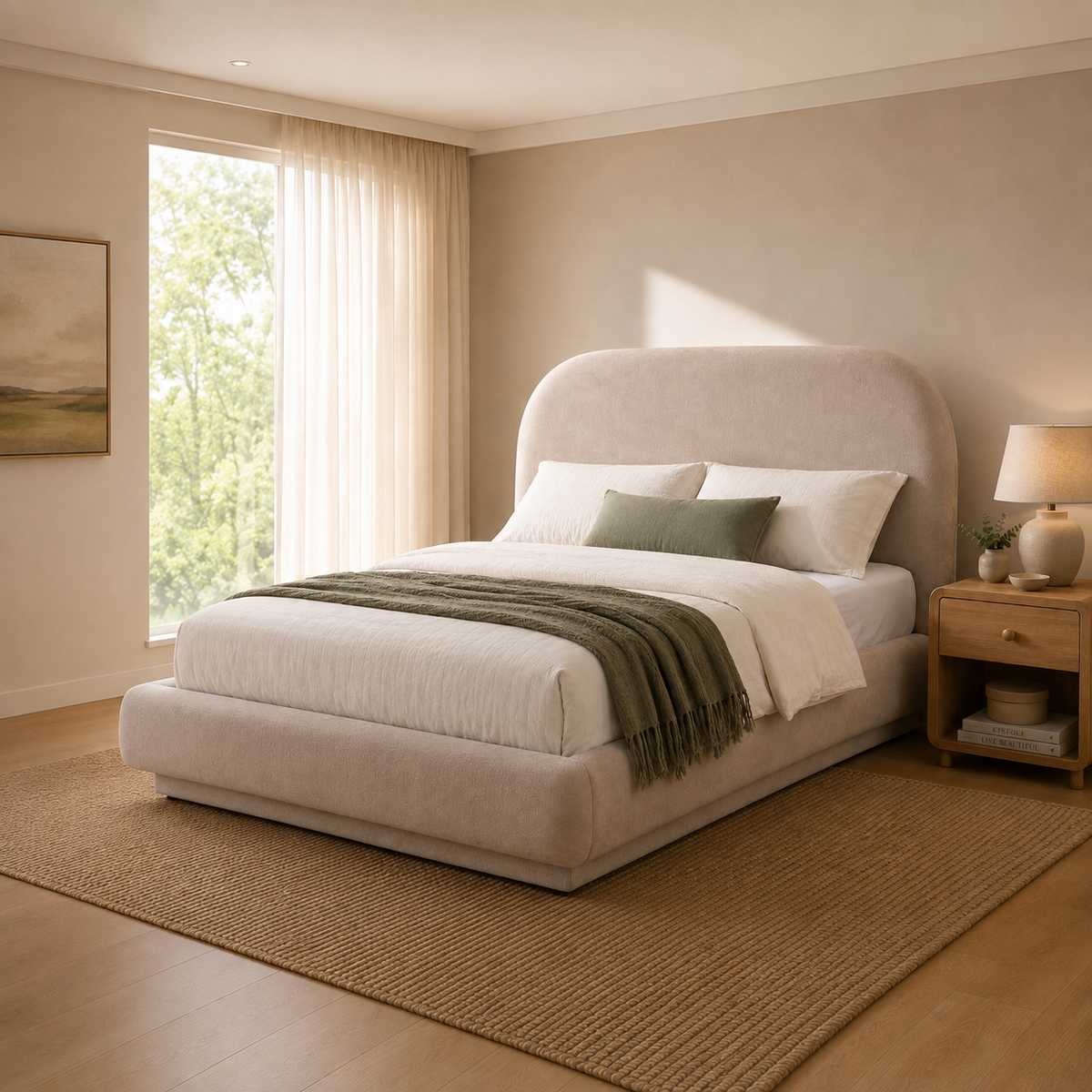 Tilda Double Chenille Bed - Oatmeal