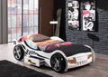 Turbo Racing Car Bed with Drawer - White
