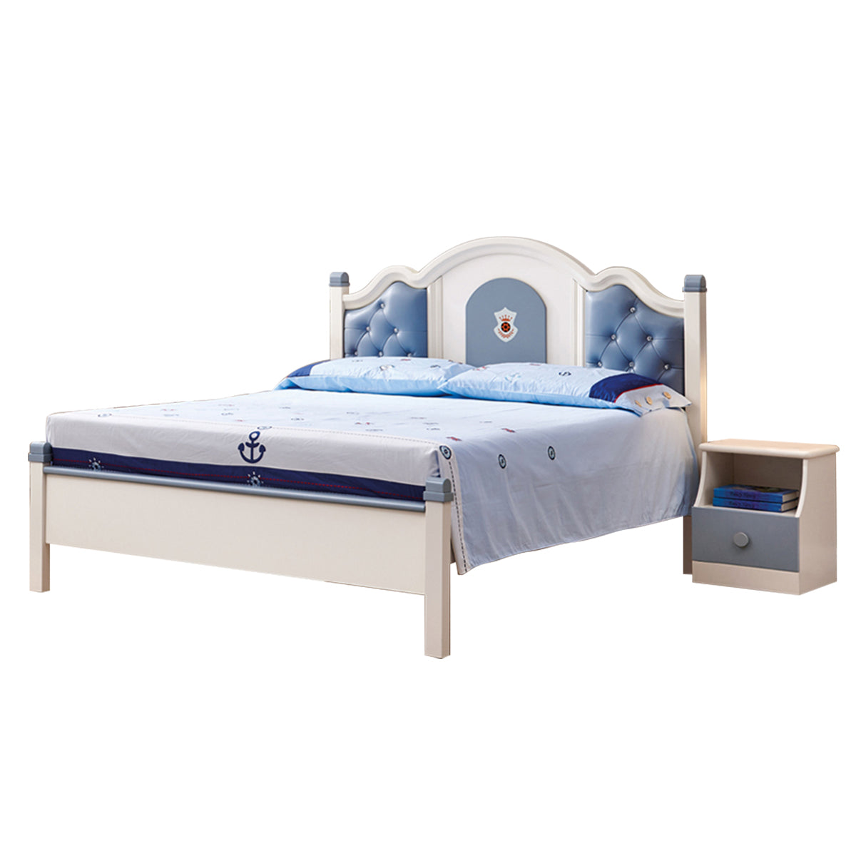 Crown King Single Bed - Blue