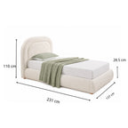 Eden King Single Boucle Bed - Ivory White