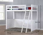 My Design King Single Loft Bed with Ladder - White