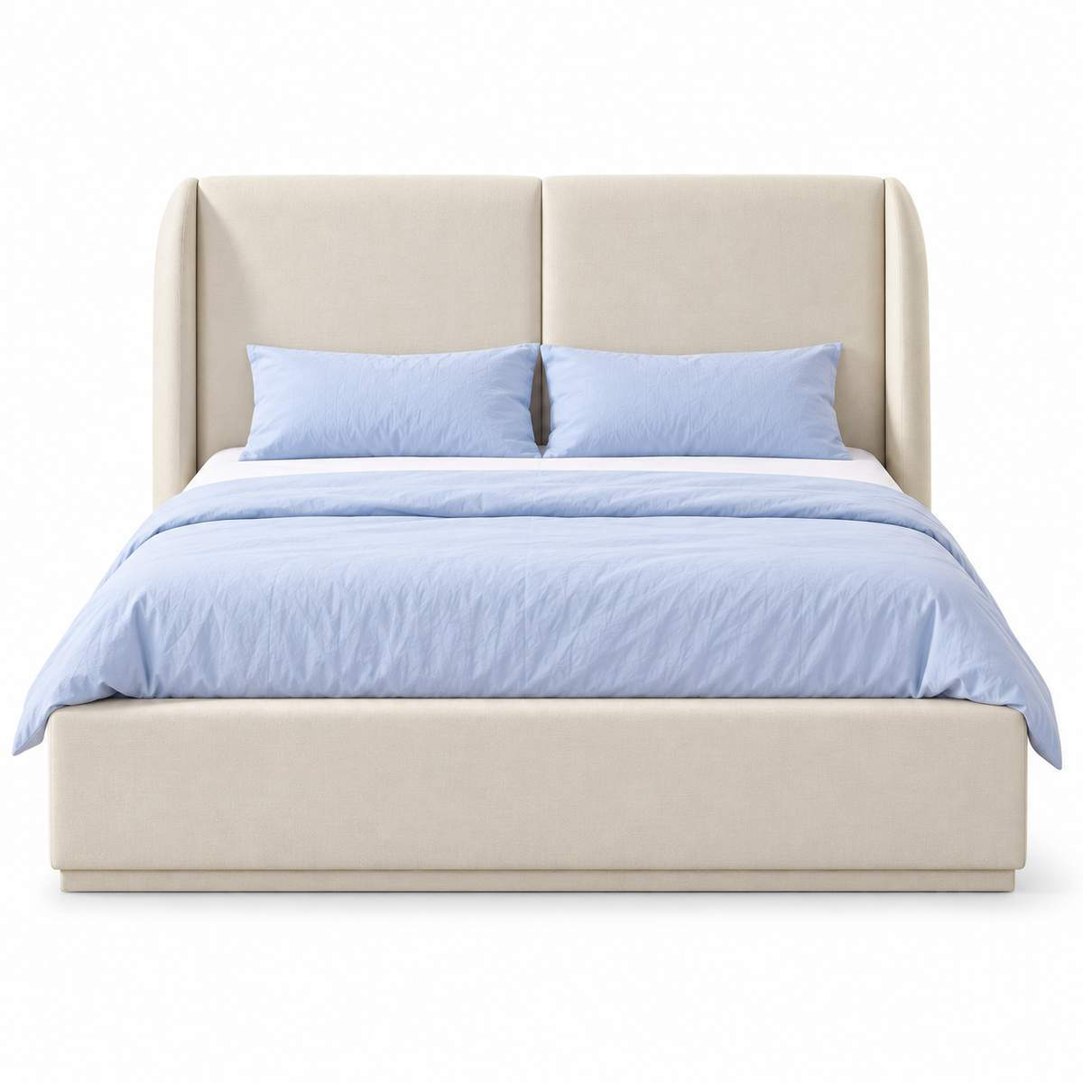 Tove Queen Boucle Bed - White