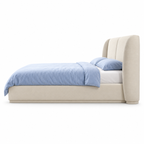 Tove Queen Boucle Bed - White