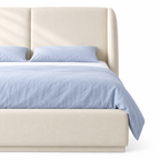 Tove Queen Boucle Bed - White