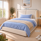 Tove Queen Boucle Bed - White